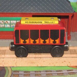 Thomas Brio Compatible Wooden Railway Train Track Mr Rogers Neighborhood Trolley